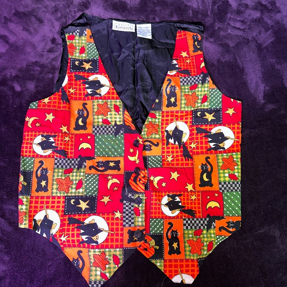 Basic Editions Colorful Halloween Vest